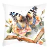 TEMU Funda de Almohada de Lino con Estampado de Mariposa 3D Imitación Color Retro Mariposa con Lentejuelas Brillantes
