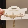 Pulsera de Hilo Deslizante con Colgante de Mariposa de Circonita Estilo Lujo Ligero, Pulsera de Moda y Exquisita con un Toque de Alta Gama, Joyería de Mano de Nicho para Mujeres