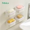 Fasola Montado en la Pared Escurridor Hogareño Baño Baño Jabón Doble Capa Estante de Almacenamiento Caja de Jabón sin Perforaciones