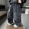 Pantalones para niño para otoño 2026, nuevos jeans de otoño elegantes estilo coreano para niños pequeños de 2 a 3 años, pantalones cargo