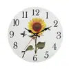 Amazon Reloj de Pared Redondo de 30 cm Estilo Pastoral Retro con Girasoles Decoración para Sala de Estar Reloj de Pared para Sala de Estar
