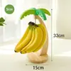 Soporte de exhibición de madera con forma de cereza, decoración de sala de estar, frutero para mesa de café, adorno decorativo, diseño vertical creativo, soporte de madera maciza para plátanos