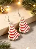 Aretes de Borla Navideña de Acrílico Reno Alpaca Estrella Aretes de Tachuela Árbol de Navidad Lentejuelas