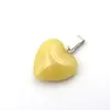 Pingente de amor em pedra natural transfronteiriço 20mm pingente de coração cor de cristal pingente de coração de pêssego acessórios de joias para colar
