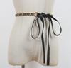 Cuerda de cintura fina con cordones de encaje anudados, cadena para la cintura, moda femenina, combinación simple con falda, cinturón negro alargado, abrigo decorativo para mujer, suéter