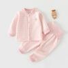 Conjunto Dividido de Lã e Seda para Bebê Outono e Inverno Roupa Térmica para Bebê Roupas de Outono Calças de Outono Pijama com Proteção para a Barriga de Cintura Alta