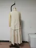 Primavera 2025 Nuevo Estación Independiente de Amazon Transfronterizo Algodón y Lino para Mujer Suelto Falda Larga Vestido sin Mangas