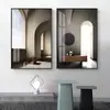 Pintura decorativa para pasillo de arte espacial estilo nórdico mural de pasillo de edificio pasillo mural moderno de lujo ligero sala de estar comedor pintura colgante