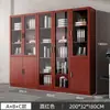 Archivador de oficina, archivador de madera, sencillo y moderno, con puerta de cristal, estantería de suelo, armario de almacenamiento