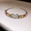 Pulsera Abierta de Mariposa Gota de Agua de Circonita Coreana Pulsera de Temperamento de Moda y Versátil Joyería de Gama Alta de Nicho al por Mayor para Mujeres