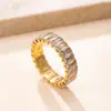 Nuevas Joyas Europeas y Americanas de Acero Inoxidable, Anillo de Acero de Titanio con Incrustaciones de Circonita a la Moda Estilo Ins, Anillo Versátil de Diseño de Nicho