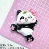 Accesorios de pegamento de crema DIY de panda de dibujos animados para pinzas de pelo, colgantes, hebillas de zapatos, accesorios de resina para almacenamiento de refrigerador hechos a mano