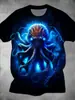 2025 Nueva Camiseta de Manga Corta de Moda Versátil de Alta Calidad con Estampado de Animales para Hombre, Exportación Europea y Americana Casual