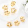 DIY acessórios para joias semiacabados contas soltas com miçangas feitas à mão atacado metal dourado zircônia branca contas de estrela pentagonal