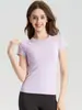 Roupa de Yoga Direto da Fábrica, Camiseta Fitness, Top Esportivo de Academia de Secagem Rápida, Exercício Matinal Corrida, Gola Redonda Manga Curta