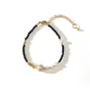 Collar de perlas de agua dulce con cuentas de lámina dorada de diseño original, collar de espinela negra, diseño original, lujo ligero, gama alta, nueva colección otoño/invierno
