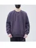 Suéter para Adolescentes Hombre 2024 Otoño e Invierno Nuevo Diseño de Lija Cuello Redondo Manga Larga Sudadera Chaqueta Camisa Base Holgada