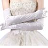 Guantes de novia para brindis, estilo retro, multicolor, de satén elástico, para vestido largo, estudio fotográfico con forma de presentación fotográfica.