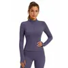 Nuevo Cárdigan de Punto Transfronterizo Cuello Alto Chaqueta Deportiva para Mujer Otoño Invierno Alta Elasticidad Secado Rápido Corte Ajustado Ropa de Yoga Tacto de Alta Gama