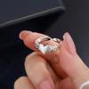 Anillo Difeng 999 de plata pura cepillada, encantador, con diseño de estilo torcido para mujer, anillo con forma de corazón, personalidad, anillo sencillo, pulsera