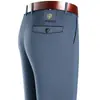 Pantalones de Vestir para Hombre sin Planchado para Personas de Mediana Edad y Mayores Elásticos de Cintura Alta Verano Delgados de Seda de Hielo Casuales