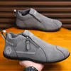 Zapatillas Casuales para Hombre con Forro Polar Populares Transfronterizas, Mocasines de Invierno sin Cordones, Mismo Estilo Zapatos Perezosos de Cuero al por Mayor