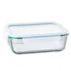 Recipiente de vidro borossilicato de alta qualidade, seguro para micro-ondas e forno, com compartimentos e tampa, grande capacidade, projetado para trabalhadores de escritório