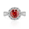 Anillo de Color Rosa Cortado en Rosa Caliente de Venta Rápida en Tiktok para Mujeres con Anillo de Diamante Octagonal de Alto Carbono Joyería Dropshipping