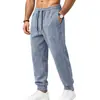 Pantalones deportivos casuales de gamuza para hombre, corte holgado, transpirables, sencillos, adecuados para el uso diario y el jogging, en colores lisos, para Amazon transfronterizo europeo y americano