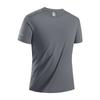 Camiseta de manga corta de secado rápido para hombres y mujeres, para parejas, de verano, antiultravioleta, fina, transpirable, de color sólido, con cuello redondo, con logotipo estampado.