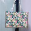 Bolsa de Linho DIY Grafite Pintada à Mão Bolsa de Lona Preenchida à Mão Bolsa de Mensageiro Bolsa Tote de Linho Personalizada Sacola de Compras Ecológica