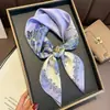 Pañuelo de seda pequeño con estampado de verano y otoño para mujer, pequeño, largo, de alta gama, estilo francés, cuadrado, para atar y atar.