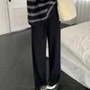 Calça de Tricô Larga de Cintura Alta Espessa Estilo Preguiçoso Feminina Outono e Inverno Solta Emagrecedora Casual Calça Reta Longa