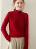Tejidos de Cachemir 2026 para Mujer, Nuevo Estilo Otoño e Invierno, Suéter de Cuello Alto Medio, Corte Holgado, Adelgazante, Engrosado, Prenda Base para Mujer