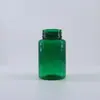 Estoque Pronto de Frascos Plásticos para Cuidados com a Saúde, Frascos Plásticos de Grande Capacidade de 120-200ml, Frascos PET Transparentes Verdes de Boca Larga