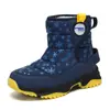 Botas de nieve para niñas, nuevos modelos de invierno, zapatos grandes de algodón estilo Noreste, forradas de felpa, engrosadas, cálidas, botas de media caña para exteriores para niños
