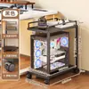 Soporte de host de computadora, base de chasis extraíble con polea, bandeja para escritorio de oficina y hogar