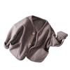Cardigan Longo Infantil Estilo Western Soltinho Outono Masculino e Feminino Algodão Bebê Casual Top Jaqueta