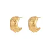 Pendientes de Moda 2025 Estilo Ins Europeo y Americano para Mujer Pendientes de Diseño de Alta Gama con Textura Asimétrica Retro