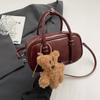 Bolso de Mano Pequeño Vintage para Mujer 2024 Nuevo Estilo Coreano Bolso Cuadrado Pequeño Simple Combinable Rojo Bolso Bandolera