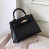 Bolso Kelly de Cuero Genuino Gris Elefante, Bolso de Mano Versátil de Gama Alta para Regalo, Bolso Cruzado Commuter para Mujer Verano 2026