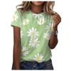 2024 Europeu e Americano ebay Novo Gola Redonda Estampado 3D Manga Curta Pulôver Solto Feminino plus size Camiseta de Manga Curta
