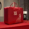 Saco de armazenamento de colcha de casamento, colcha de dote para casa, bolsa de casamento, conjunto de quatro peças, bolsa de embalagem vermelha, tecido Oxford