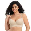 Roupa Íntima Sexy de Renda Grande Tamanho Transfronteiriça Anel de Aço de Memória Fino Sutiã Push-Up Retrator de Seios Antiderrapante Sutiã de Decote Profundo