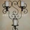 Portavelas de Hierro Forjado para Montar en Pared, Portavelas Colgante de Artesanía Metálica, Portavelas de Alambre de Hierro Forjado