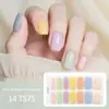 Adesivos para Manicure em Gel Sem Luz de 14 Dedos Popular na Temu Transfronteiriça Adesivos de Unha à Prova d'Água de Longa Duração