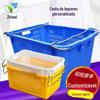 Engrossado com orelha de ferro pode ser aninhado cesta de plástico vegetal e frutas transporte cesta de plástico supermercado portátil cesta de giro personalização