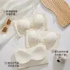 Sujetador de Tirantes Florales Sin Costuras para Chicas Jóvenes, Push-Up para Pecho Pequeño, Copas Engrosadas, Sin Aros, Cómodo, Espalda Bonita, Sujetador Jelly Lift