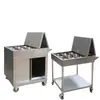 Carrito de Condimentos de Acero Inoxidable Comercial Cocina Hotel Restaurante Carrito de Condimentos Doméstico Simple Mesa de Condimentos Empujada a Mano Carrito de Comedor Carrito