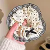 Accesorio para el Cabello Estilo Francés de Lunares Scrunchie Dulce Versátil Lindo Hada Goma para Recoger la Cola de Cabello Encaje de Tela